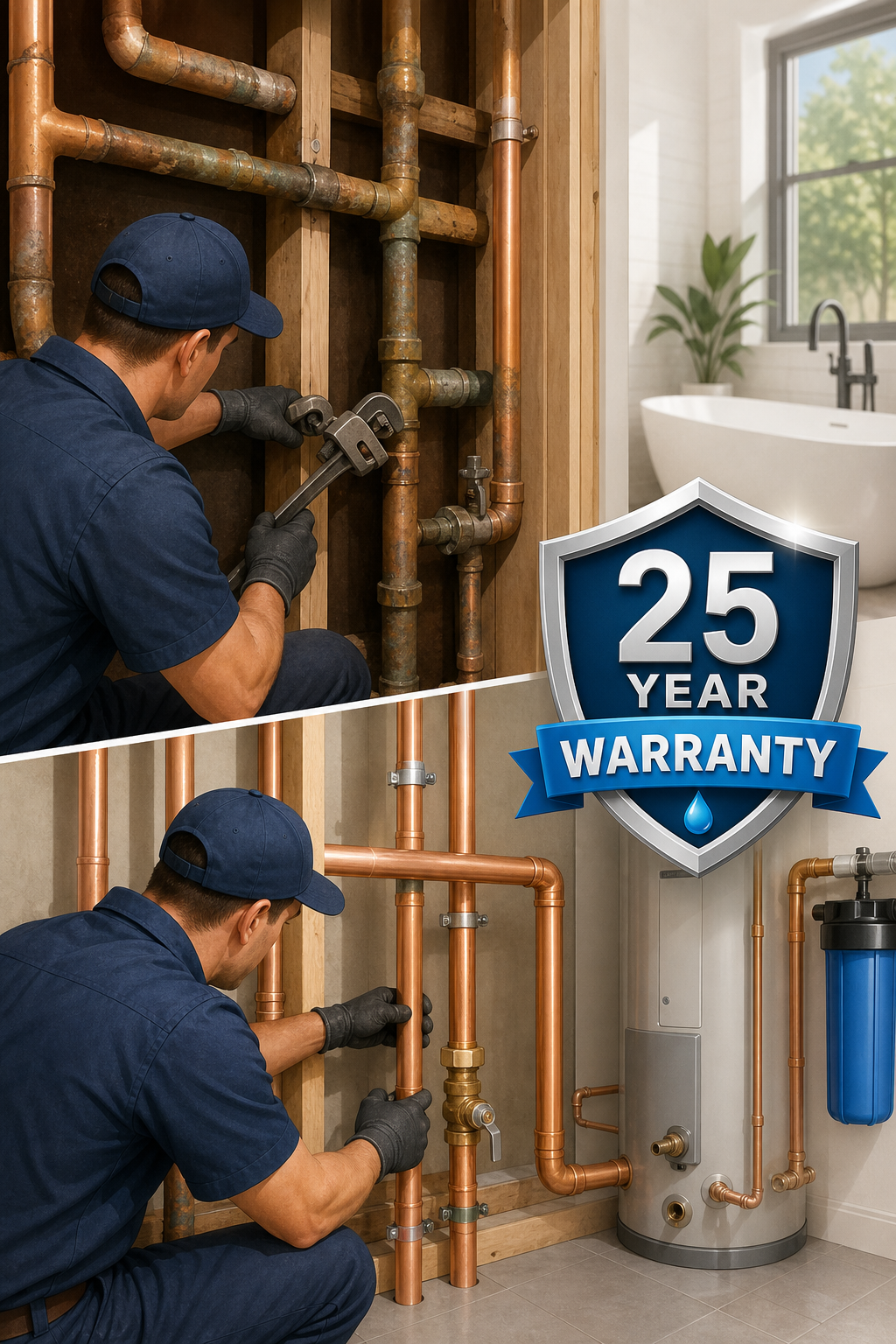 copper repiping process orange county
