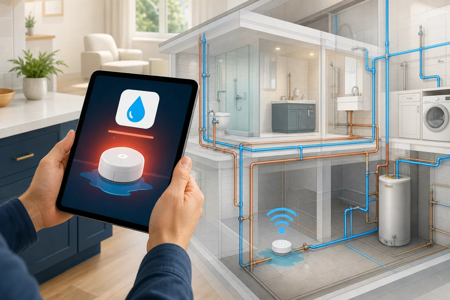 DIY leak detection smart sensor alert