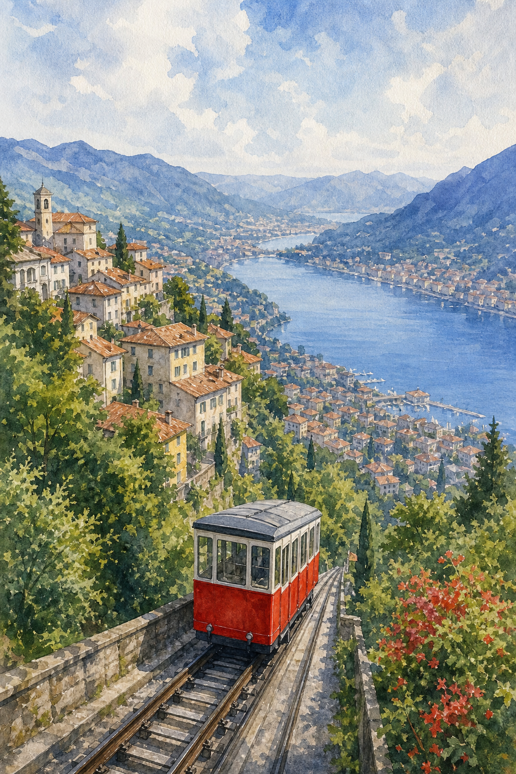 Brunate funicular to Como