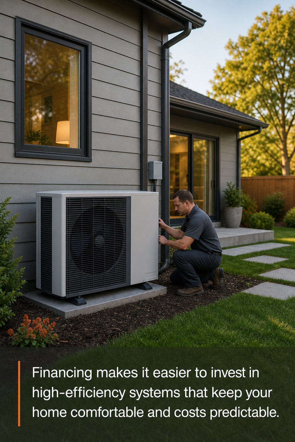 heat pump installation with financing note
