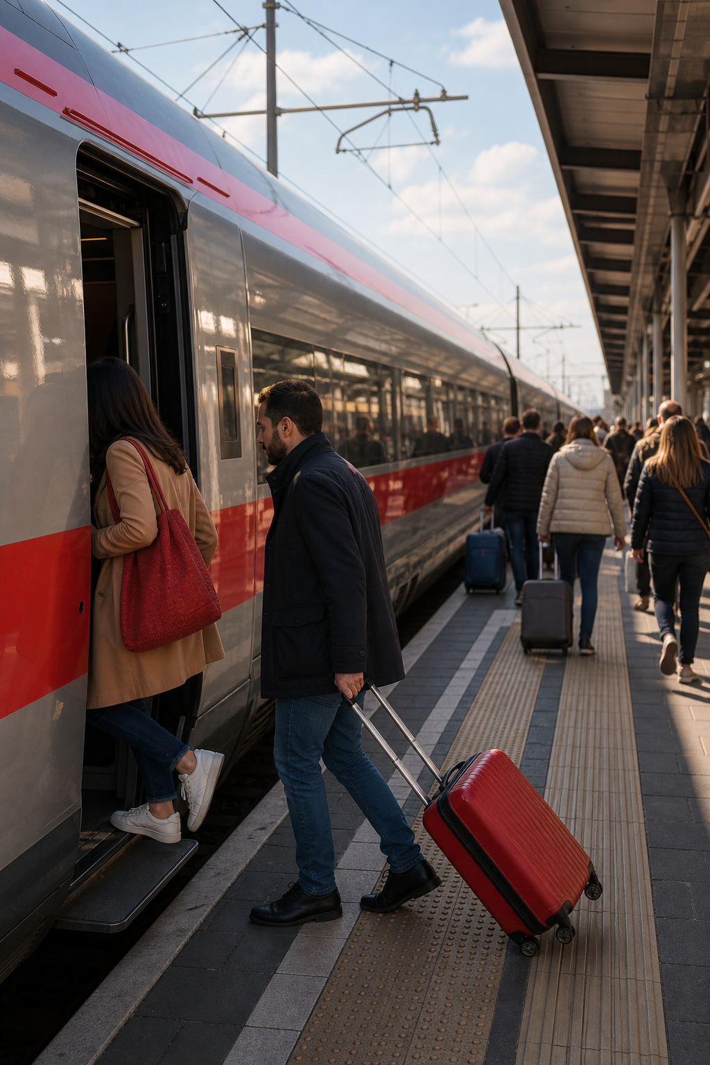 taking the high-speed train between Italian cities on a 7 day itinerary.