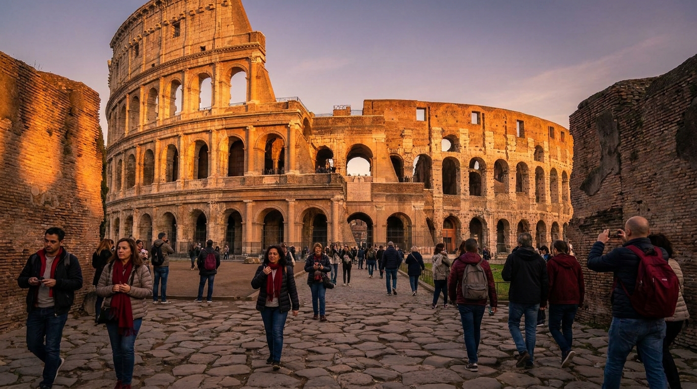 Colosseum Rome Italy must see city at golden hour.