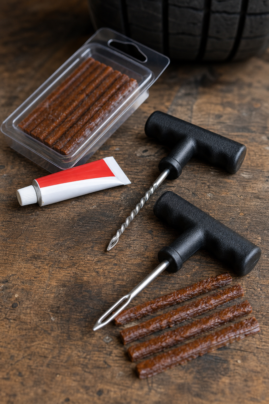 Tire repair kit for commercial fleet punctures