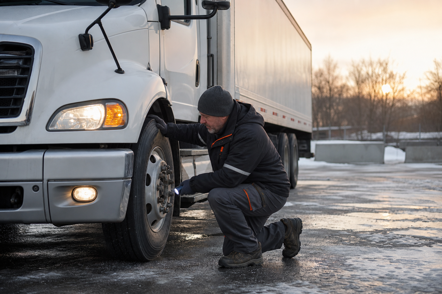 pre‑trip inspection winter safety for linehaul drivers