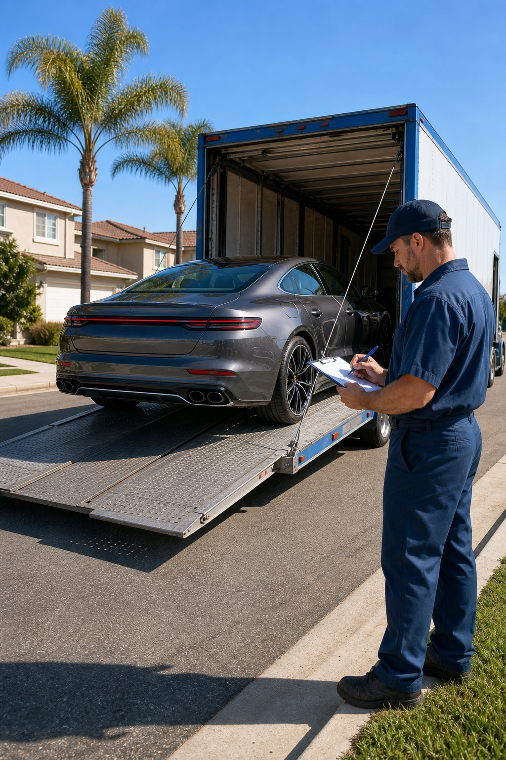 car shipping from California to Florida with door-to-door enclosed transport service.