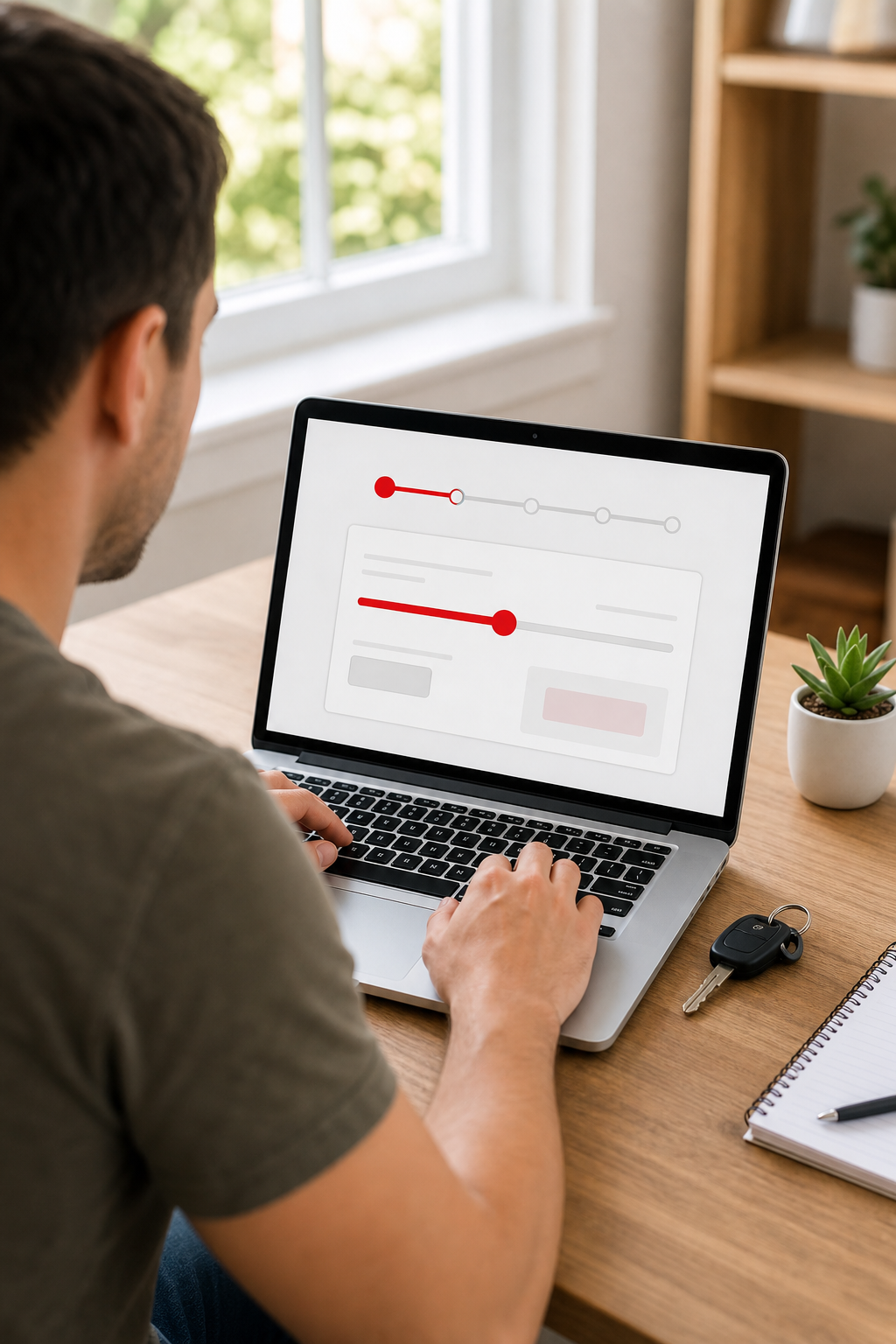borrower using EZ Car Title Loans online platform to check title loan amount limits.