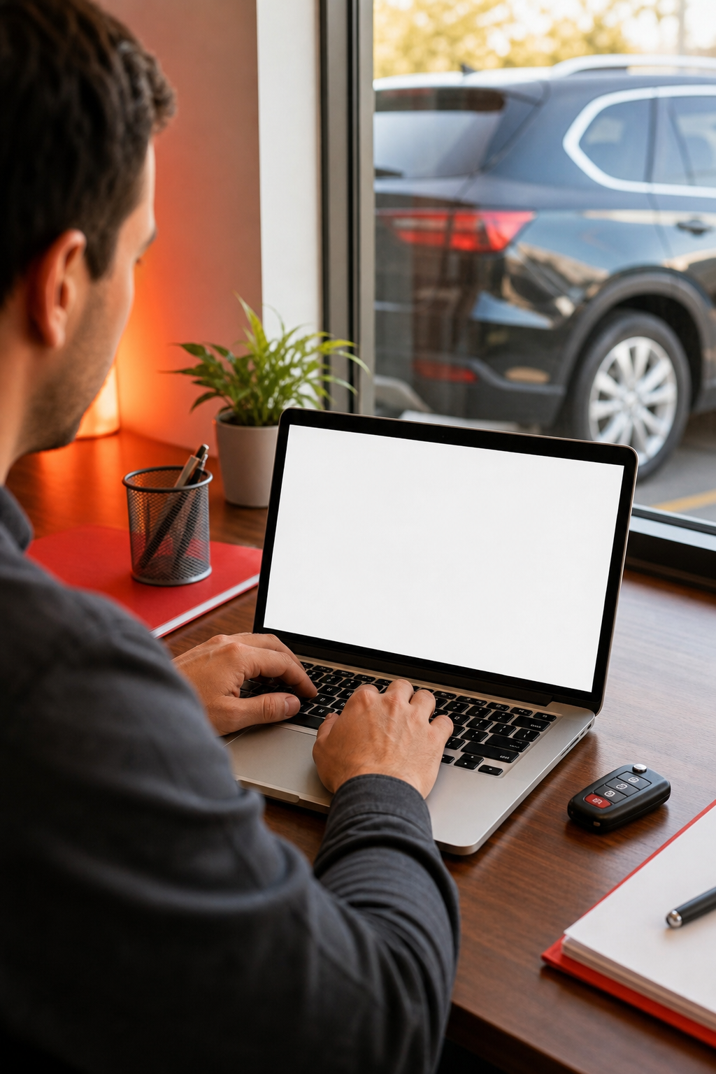 borrower completing online car title loan application with no credit check required.