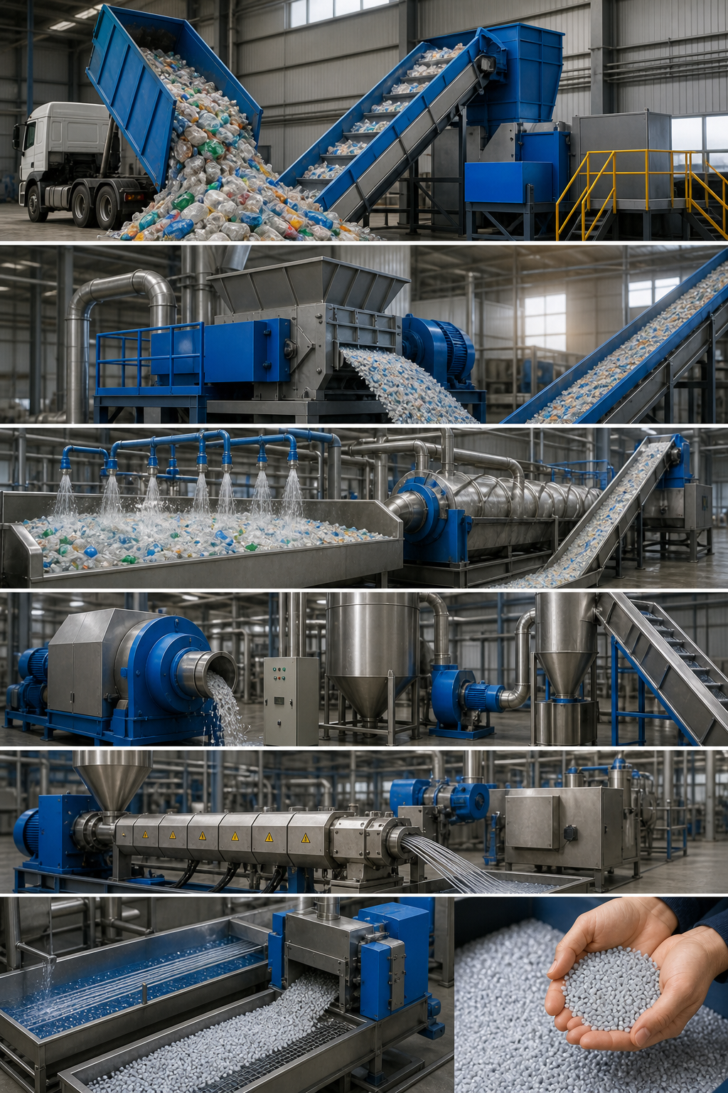 plastic recycling plant process flow