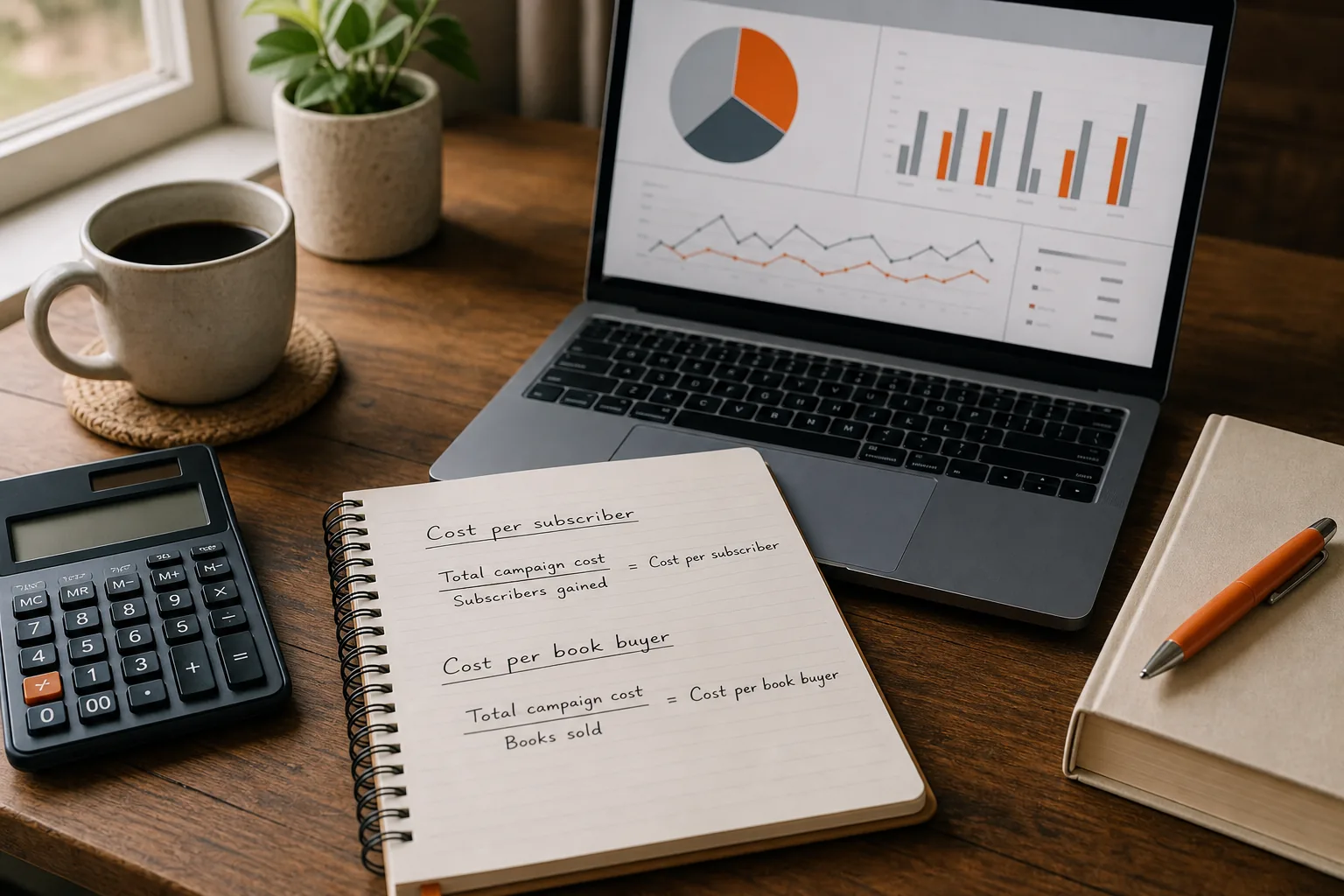Calculating cost per subscriber and book buyer for an author email list