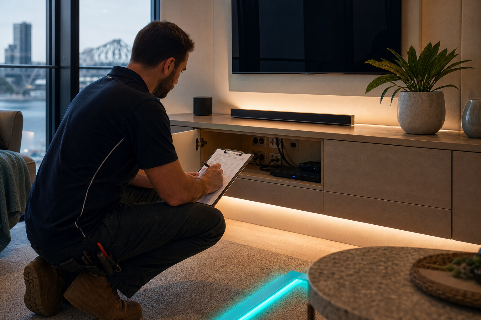 LED strip lighting installation assessment Brisbane