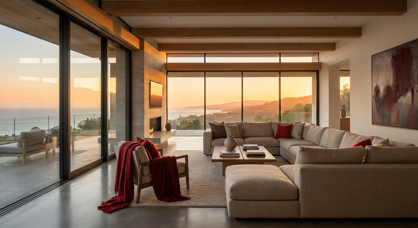 luxury villa interior design for real estate website.