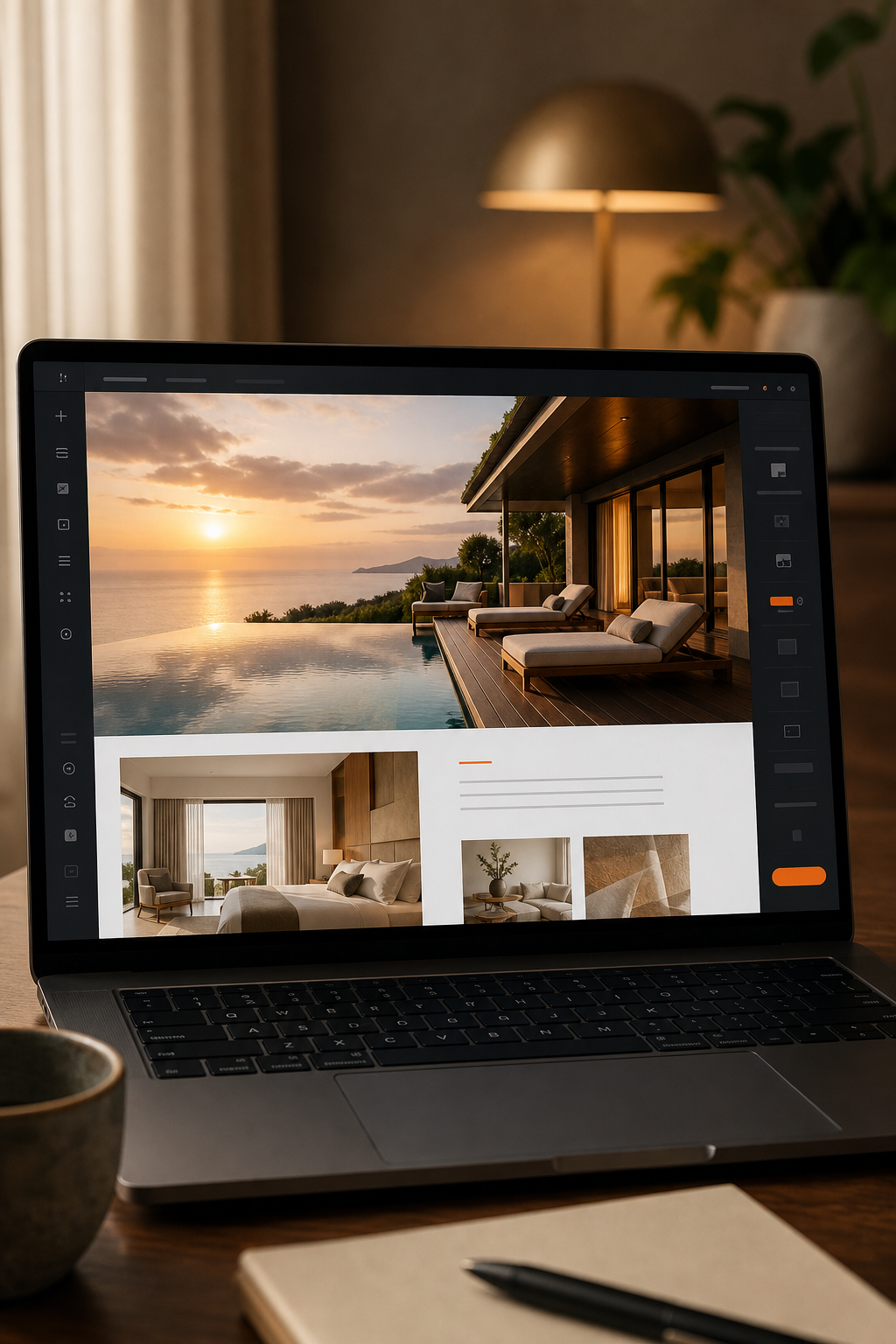 Wix AI builder creating a luxury hotel site