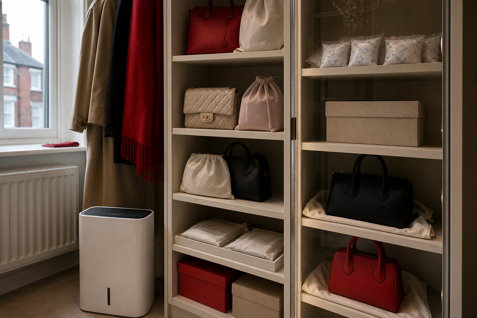 "climate controlled handbag storage"