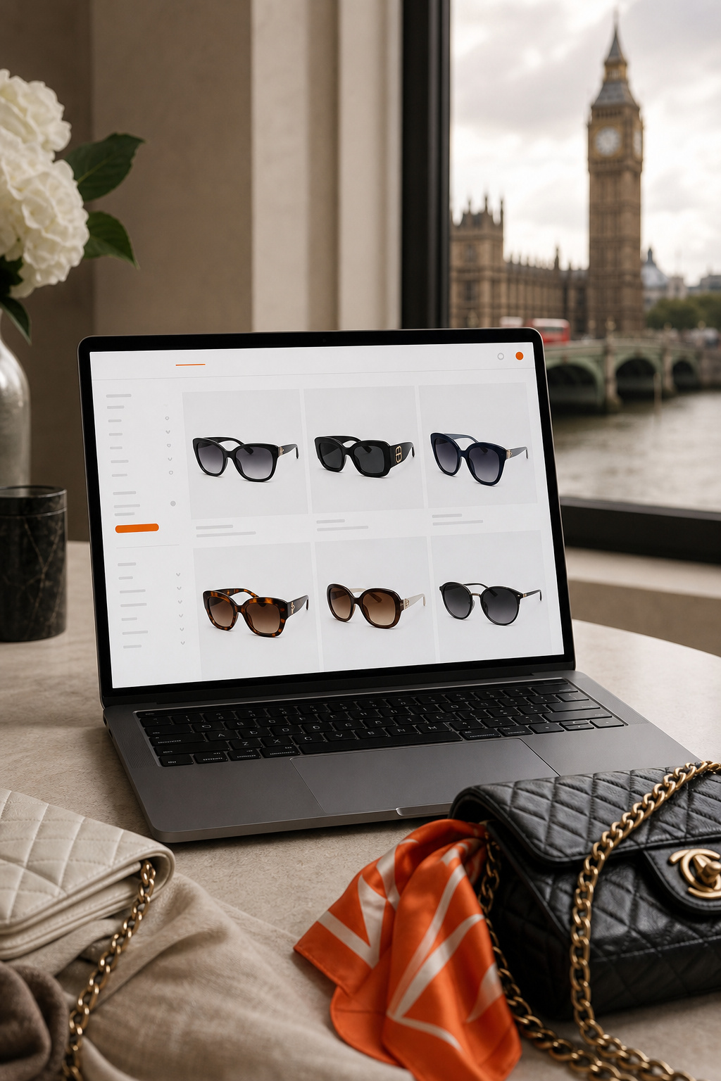 The RealReal online luxury resale platform displaying Chanel sunglasses