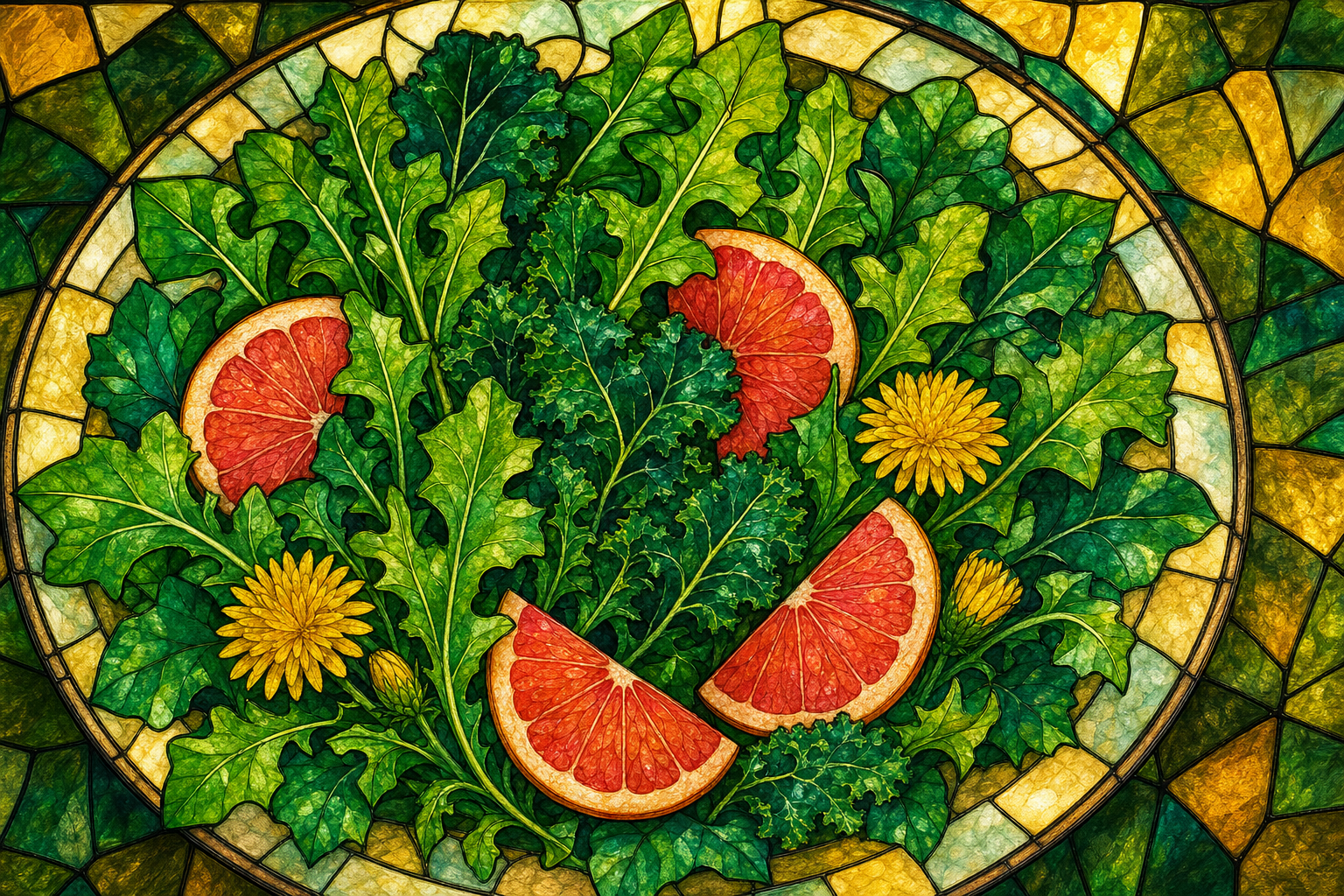 bitter greens like arugula dandelion and kale for digestive bitters and natural digestion support.