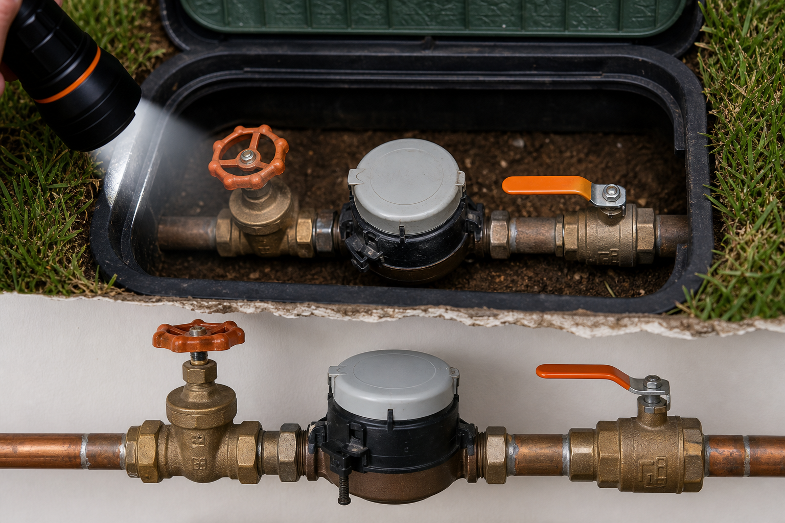 "water main shut‑off valve location"