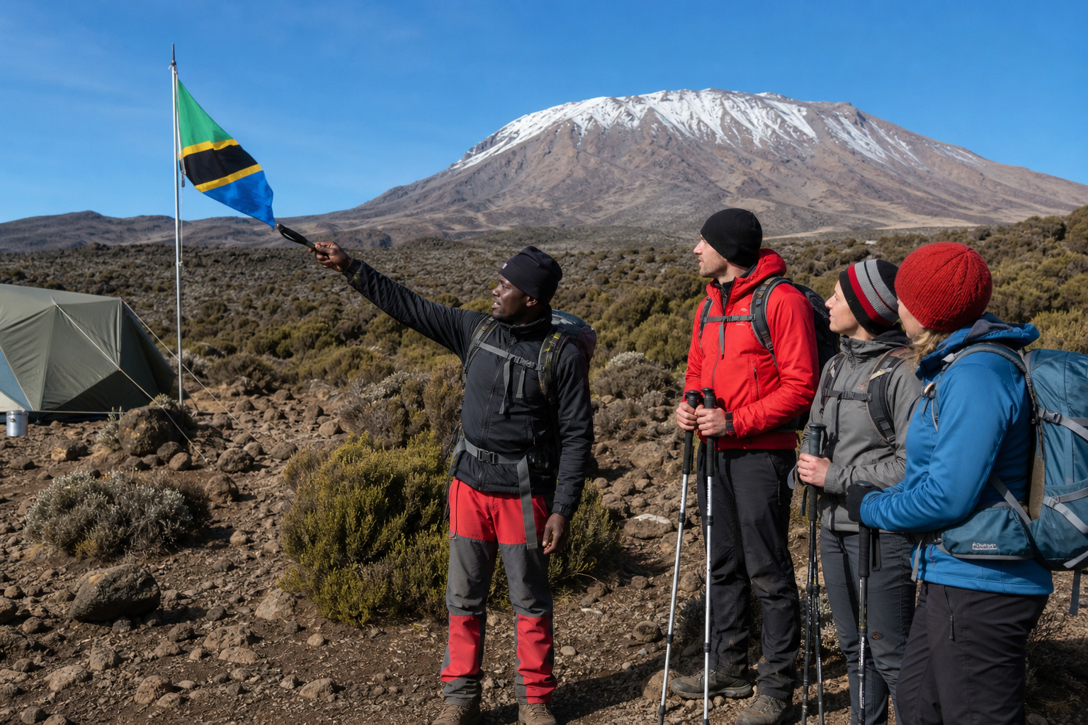 Experienced operator supporting climbers