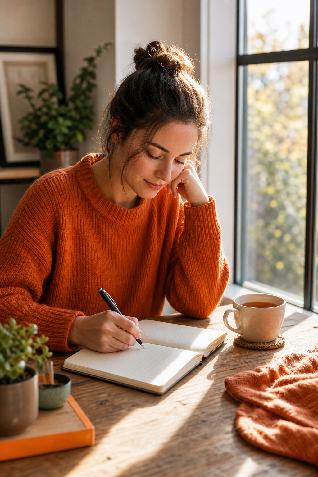 person journaling to identify stress triggers as part of a mindshift therapy practice.