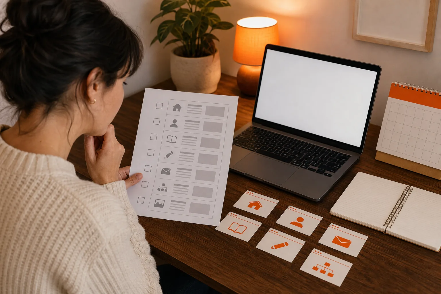 Printable author website checklist with essential pages