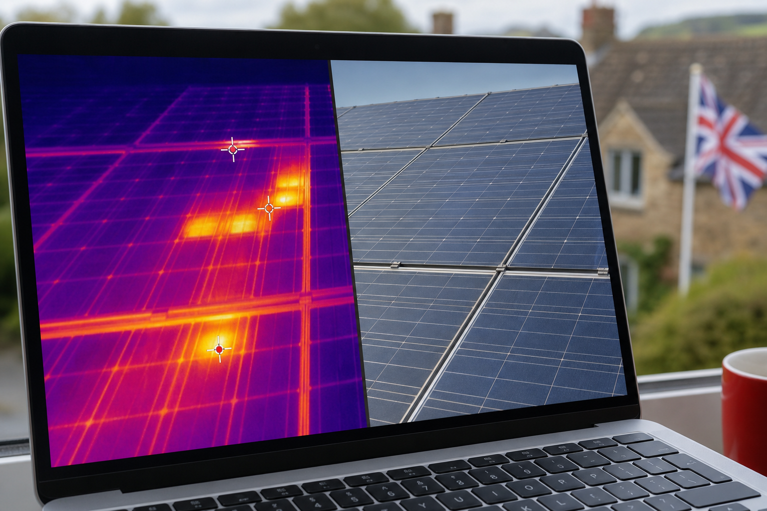 thermal analysis of solar array with hotspot markers