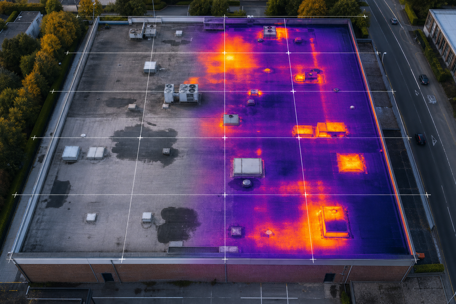drone thermal inspection of commercial roof