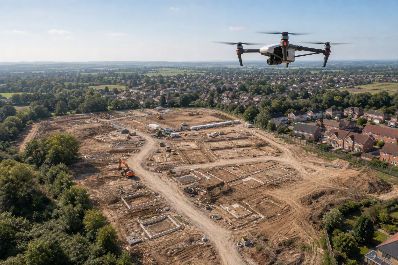 drone survey for planning permission, topographic mapping, UK site