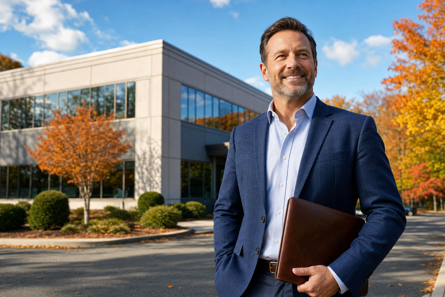 owner reviewing commercial real estate valuation documents with advisor