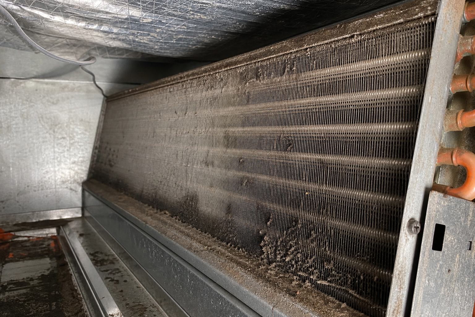 dirty HVAC coil illustration