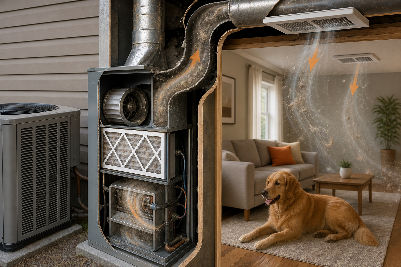 pet‑related HVAC airflow diagram