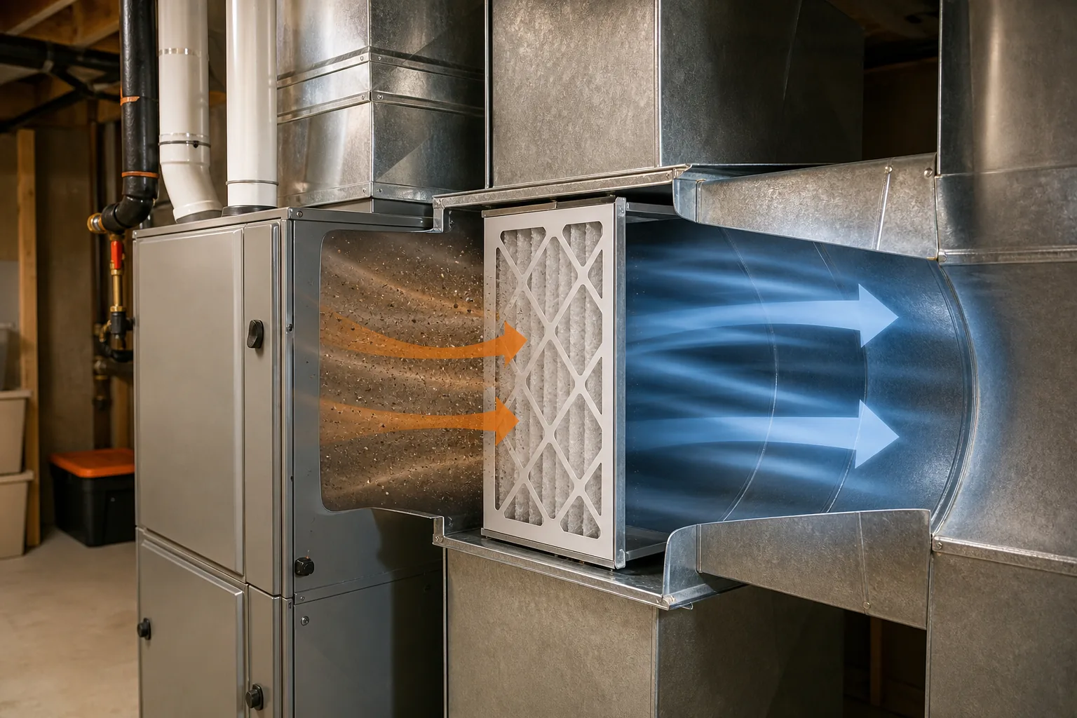 HVAC dust filtration in home
