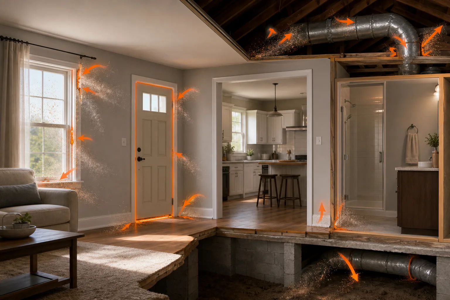 Indoor air quality leaks visualized