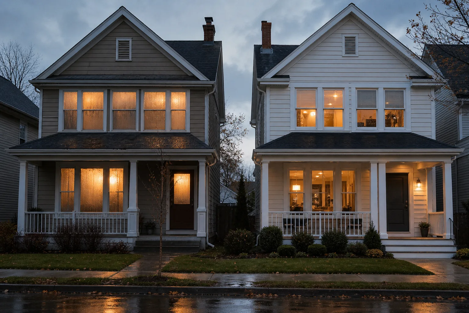 Humidity differences between neighboring homes