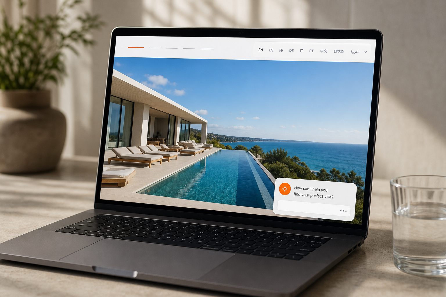 luxury villa custom website example