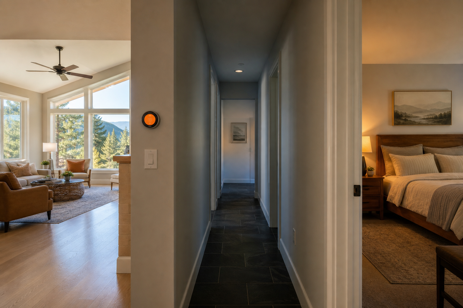 Zoned HVAC comfort in a Sierra foothill home with hot and cold rooms