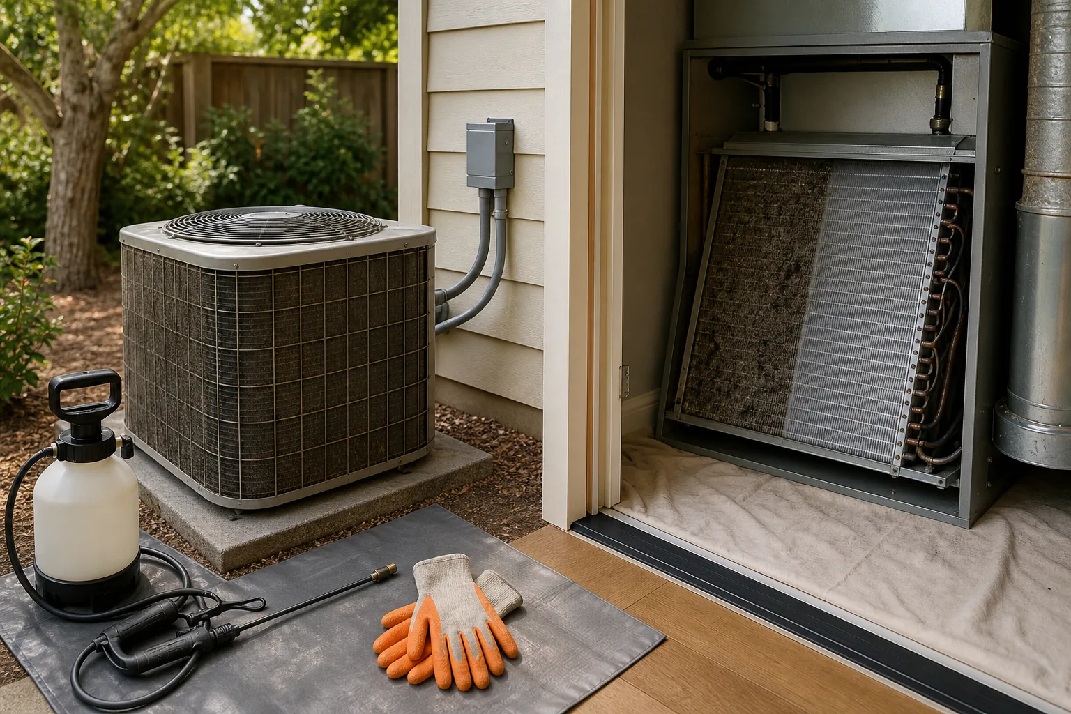 Choosing safe AC coil cleaner for indoor evaporator and outdoor condenser coils