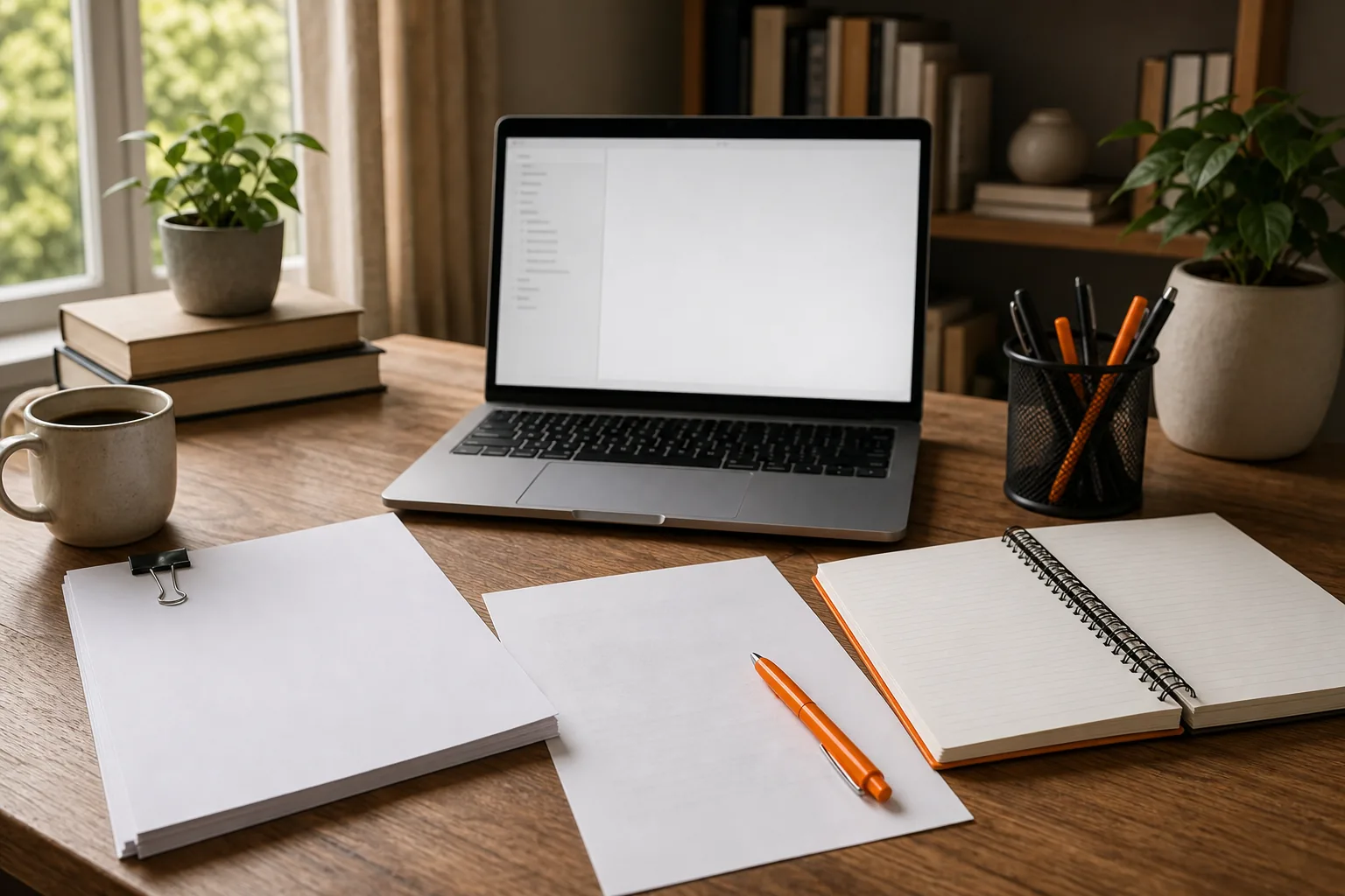 Nonfiction query letter and book proposal planning desk