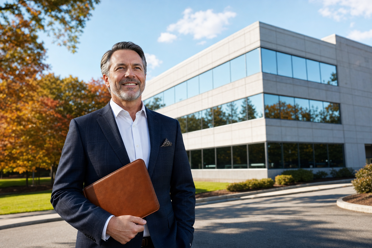 Commercial property owner measuring energy savings after efficiency upgrades.