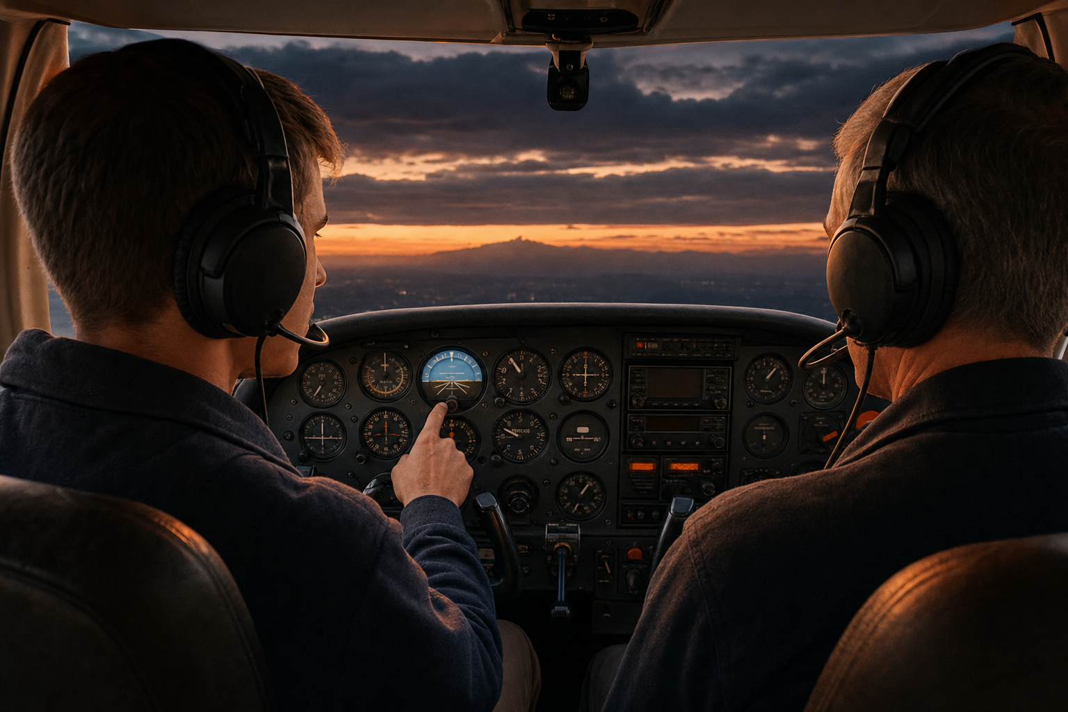 Student pilot learning to recognize spatial disorientation triggers in the cockpit.