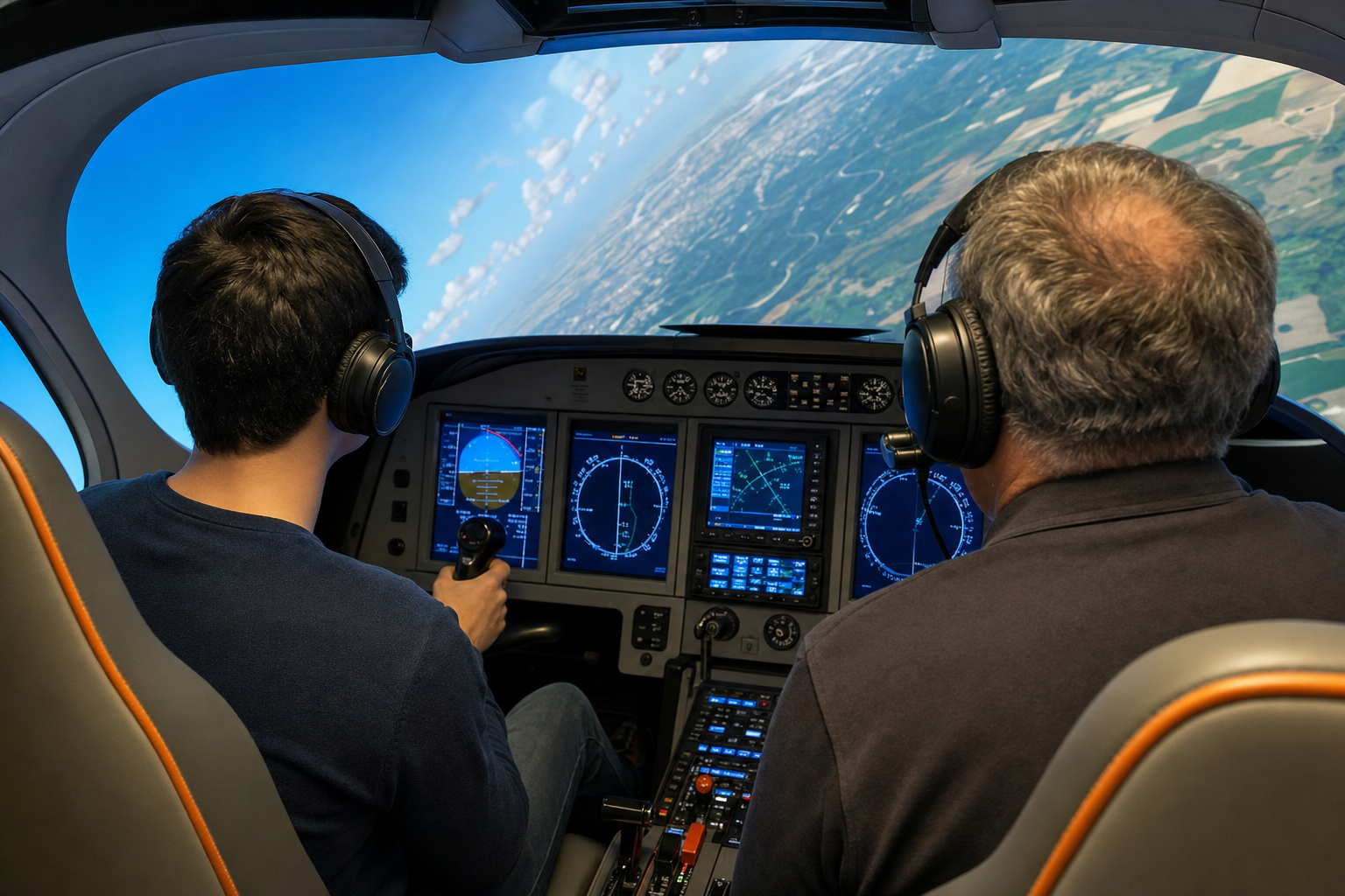 High-fidelity simulator training for spatial disorientation recovery.