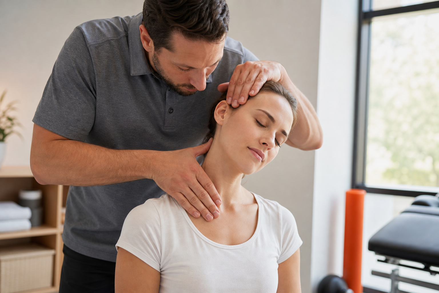 "chiropractic neck adjustment for tension headache"