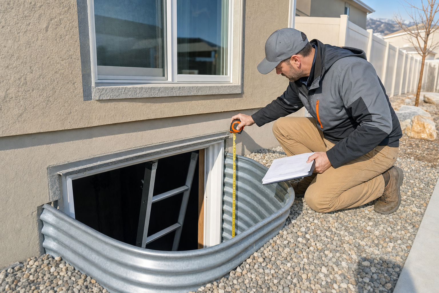 Utah basement egress window permit and code inspection