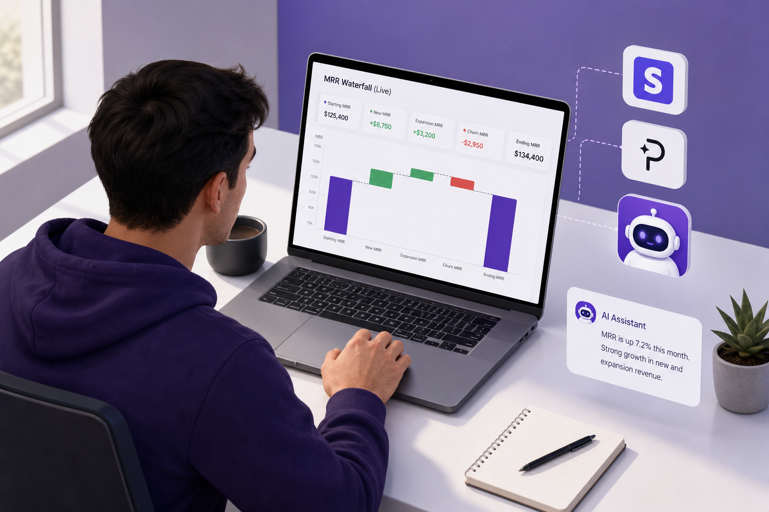 Real‑time MRR tracking visualization for SaaS founders