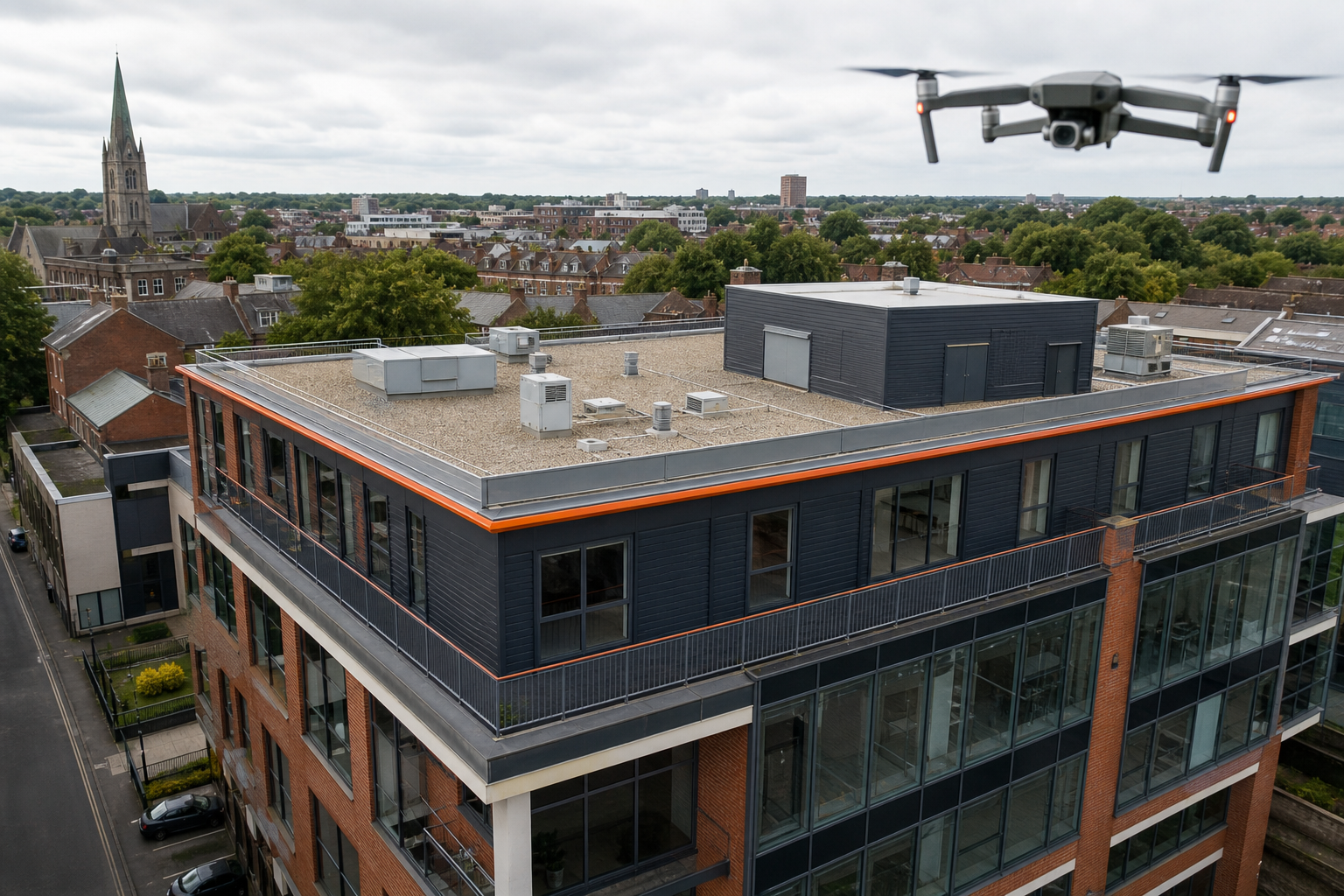 commercial building survey drone inspection