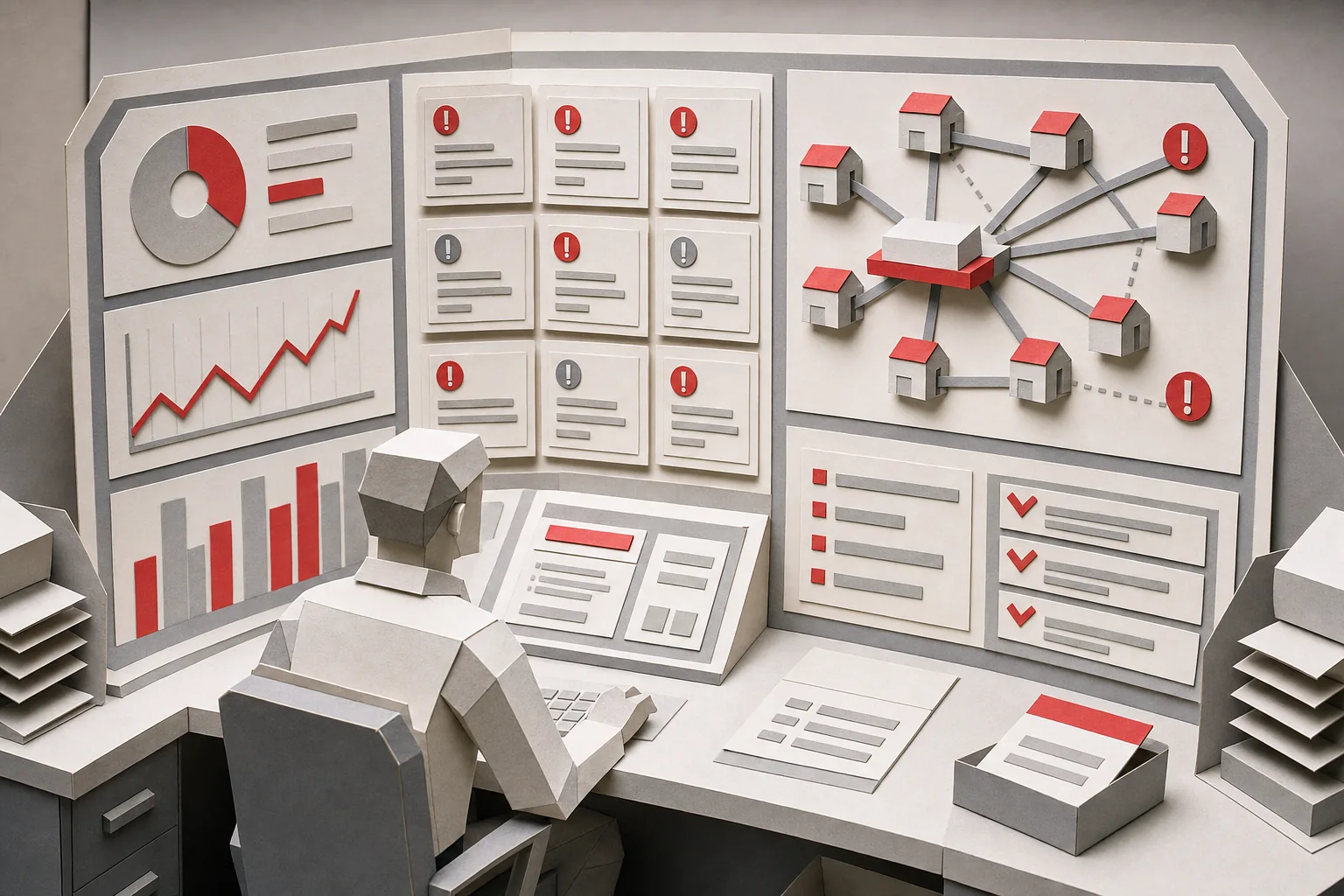 Papercraft backlink monitoring dashboard with link status alerts and safe platform scaling