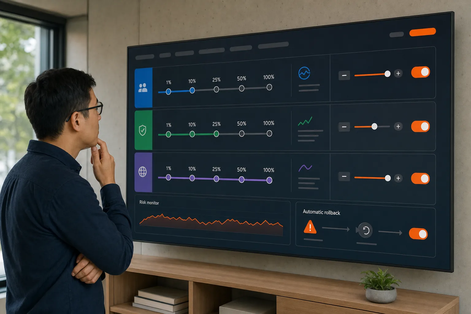 Channel-based OTA rollout with percentage controls and automatic rollback