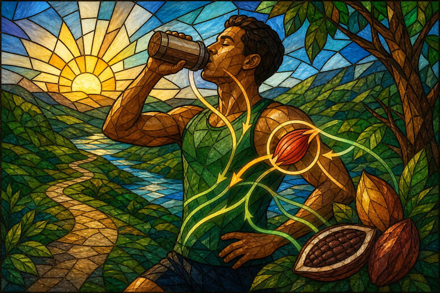Cacao protein drink supporting energy and recovery