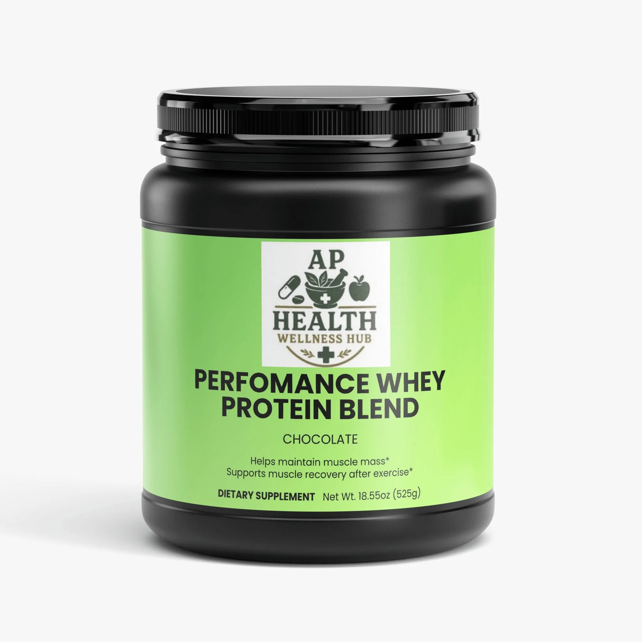 Cacao protein drink ingredients illustration