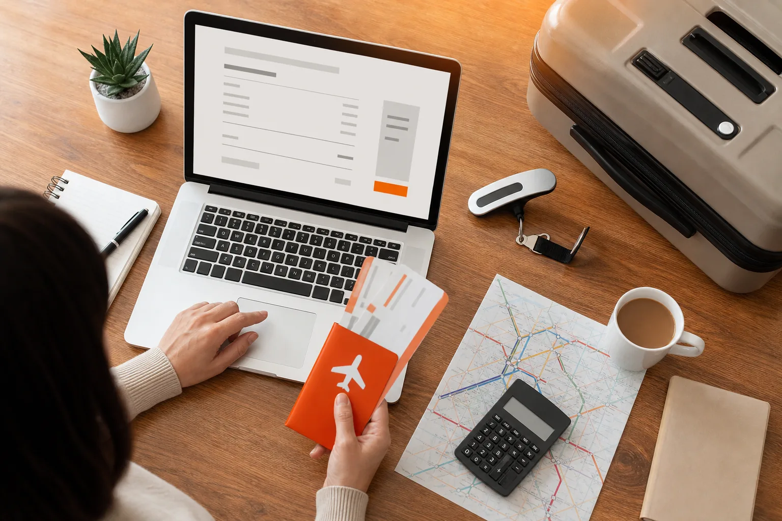 checking the full cost of a last-minute flight before booking