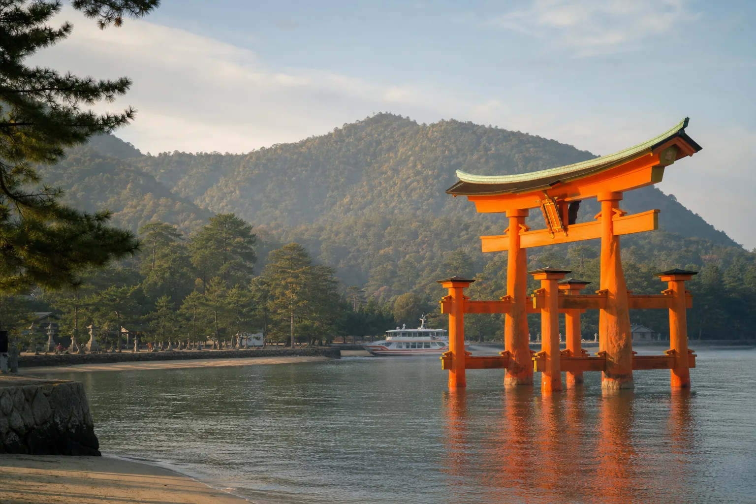 Miyajima torii gate near Hiroshima on a Japan two week itinerary
