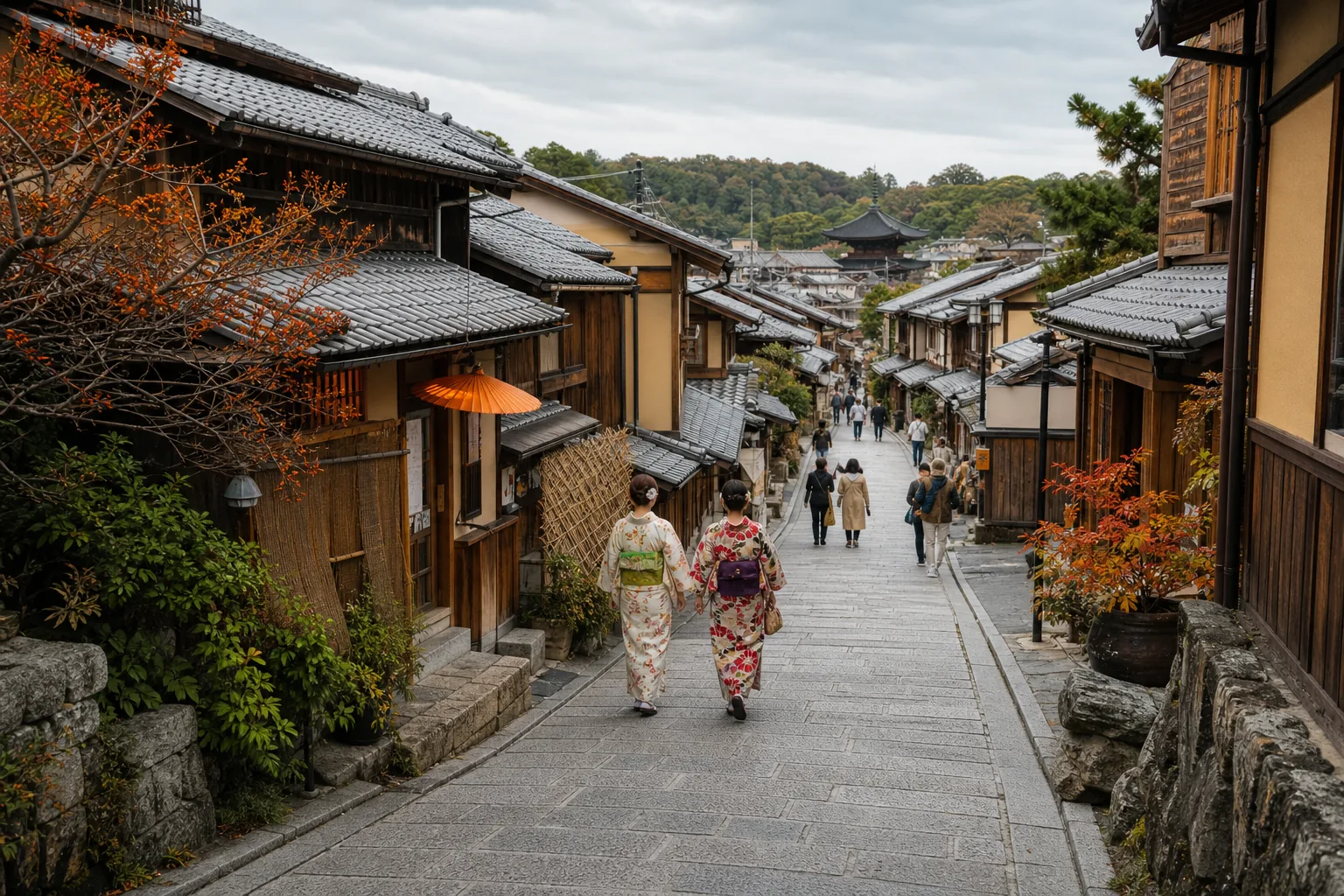 Kyoto itinerary three days neighborhood route through traditional streets and temples.